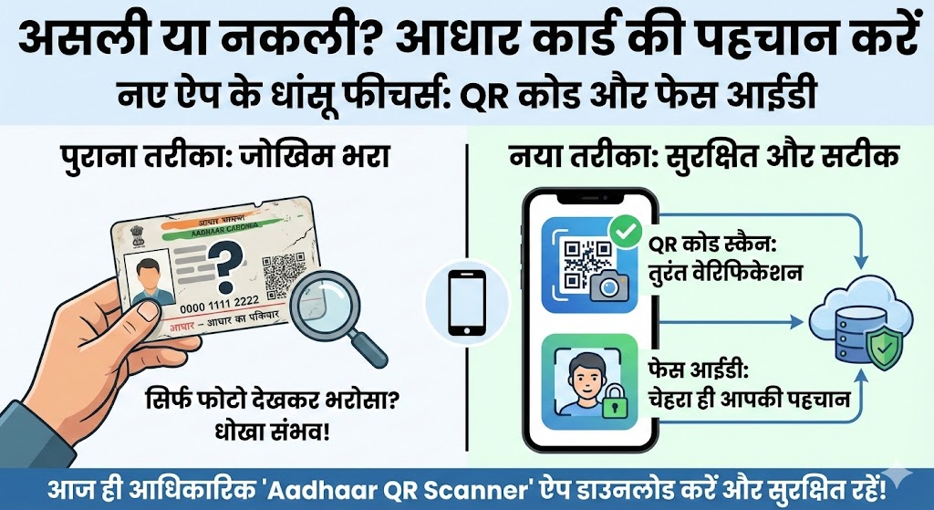 नए आधार ऐप से कैसे पहचानें असली और नकली आधार?