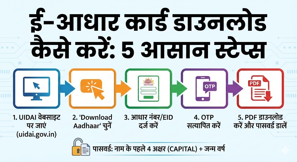 ई-आधार कार्ड डाउनलोड कैसे करें