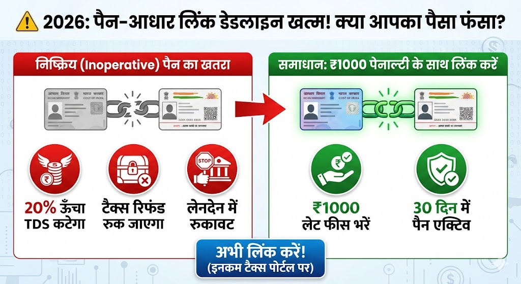 2026 में PAN-Aadhaar लिंक डेडलाइन खत्म! क्या आपका पैसा फंस जाएगा?