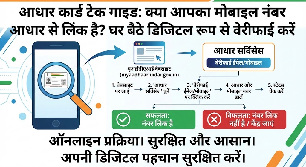 Aadhaar Card Tech Guide: क्या आपका मोबाइल नंबर आधार से लिंक है? घर बैठे करें मिनटों में पता