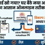 Aadhaar Card खो गया? टेंशन छोड़ें! घर बैठे मिनटों में नया Aadhaar पाने का सबसे आसान तरीका