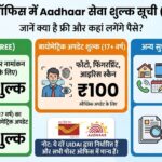 Post Office Aadhaar Services: जानिए किन सेवाओं के लिए नहीं देने होंगे पैसे और कहां लगेगा चार्ज