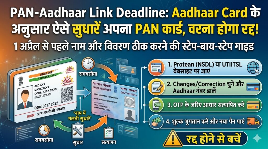 PAN-Aadhaar Link Deadline: Aadhaar Card के अनुसार ऐसे सुधारें अपना PAN कार्ड, वरना होगा रद्द!